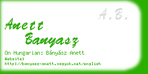 anett banyasz business card