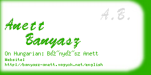 anett banyasz business card